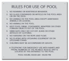 Mobile County, Alabama Pool Rules Sign