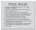 Montgomery County, Alabama Pool Rules and Regulations Sign