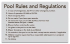 Montgomery County, Alabama Pool Rules and Regulations Sign