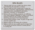 New Hampshire Spa Rules Sign