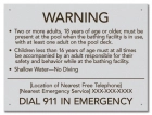 New York State Pool Supervision Warning Sign