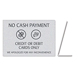 No Cash Payment - Easel Sign
