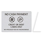 No Cash Payment - Easel Sign