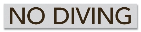 No Diving Sign