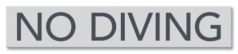No Diving Sign w/Symbol