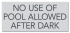 No Use of Pool Allowed After Dark Sign - California Code