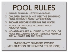 North Carolina Pool Rules and Emergency Phone Sign