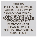 Ontario Canada Unsupervised Pool 2 Sign