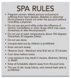 Prince Williams & Virginia Beach Spa Rules Sign