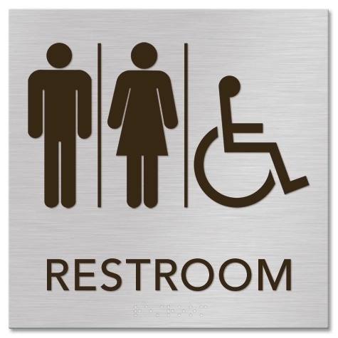 Restroom Sign w/Unisex & ISA Symbols