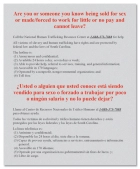 SC Human Trafficking Notice English/Spanish Acrylic Sign