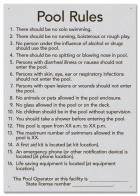 South Carolina Pool Rules Sign
