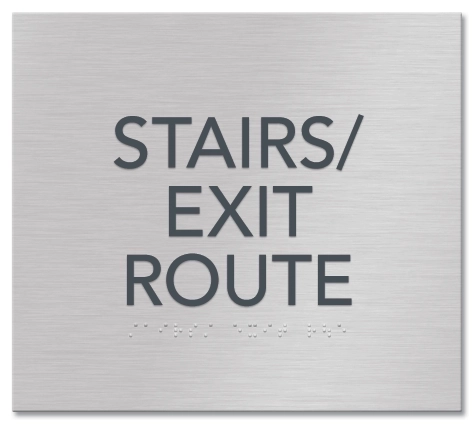 "Stairs/Exit Route" Egress Sign - CA Compliant