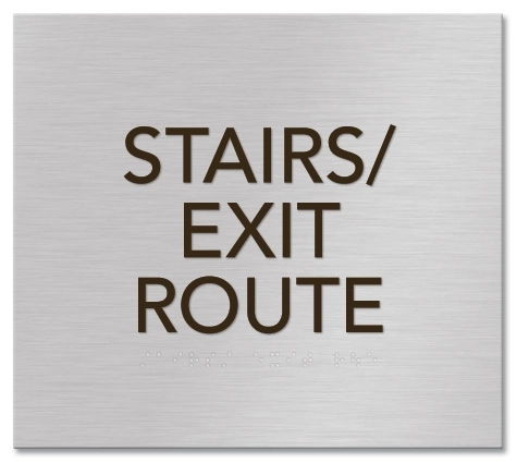 "Stairs/Exit Route" Egress Sign - CA Compliant