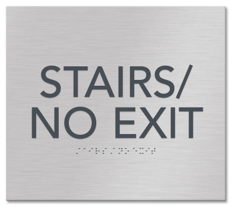 "Stairs/No Exit" Egress Sign - CA Compliant