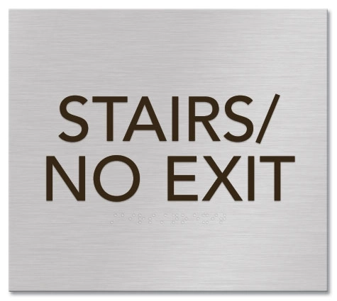 "Stairs/No Exit" Egress Sign - CA Compliant