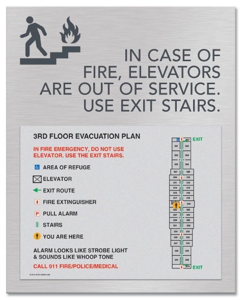 Standard Elevator Evacuation Plans - CA Compliant