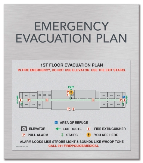 Standard Entrance Evacuation Plans - CA Compliant