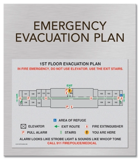 Standard Entrance Evacuation Plans - CA Compliant