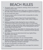State Pool Sign - Beach Rules - Illinois Compliant