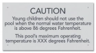 State Pool Sign - Caution Pool Temperature - Michigan Compliant