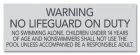 State Pool Sign - No Lifeguard - Indiana Compliant