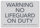 State Pool Sign - No Lifeguard on Duty - California