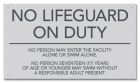 State Pool Sign - No Lifeguard on Duty - KY Compliant