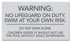 State Pool Sign - No Lifeguard on Duty - Maryland Compliant