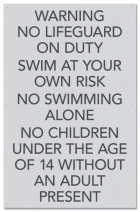 State Pool Sign - No Lifeguard - Virginia Compliant