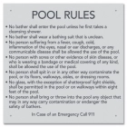 State Pool Sign - Pool Rules - Massachusetts Compliant