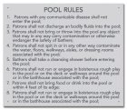 State Pool Sign - Pool Rules - New Hampshire