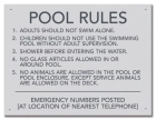 State Pool Sign - Pool Rules - North Carolina Compliant