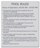 State Pool Sign - Pool Rules - Rhode Island