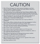 State Pool Sign - Spa Rules - Maryland Compliant