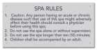 State Pool Sign - Spa Rules - Missouri Compliant