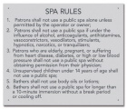 State Pool Sign - Spa Rules - New Hampshire