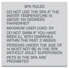 State Pool Sign - Spa Rules - Texas Compliant