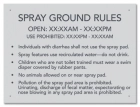 State Pool Sign - Spray Ground Rules - New York City Compliant