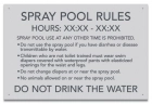 State Pool Sign - Spray Pool Rules - Montana Compliant