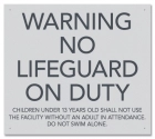 State Pool Sign - Warning No Lifeguard On Duty - Idaho Compliant