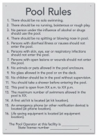State Pool Signs - Pool Rules - South Carolina Compliant