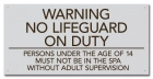 Texas No Lifeguard on Duty Pool Sign