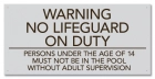 Texas No Lifeguard Pool Sign