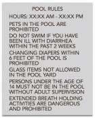 Texas Pool Rules Sign
