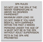 Texas Spa Rules Pool Sign