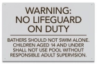 Utah No Lifeguard Pool Sign