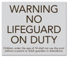 Warning No Lifeguard on Duty Sign