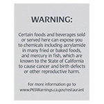 Warning Sign: Foods and Beverages