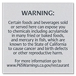 Warning Sign: Foods and Beverages